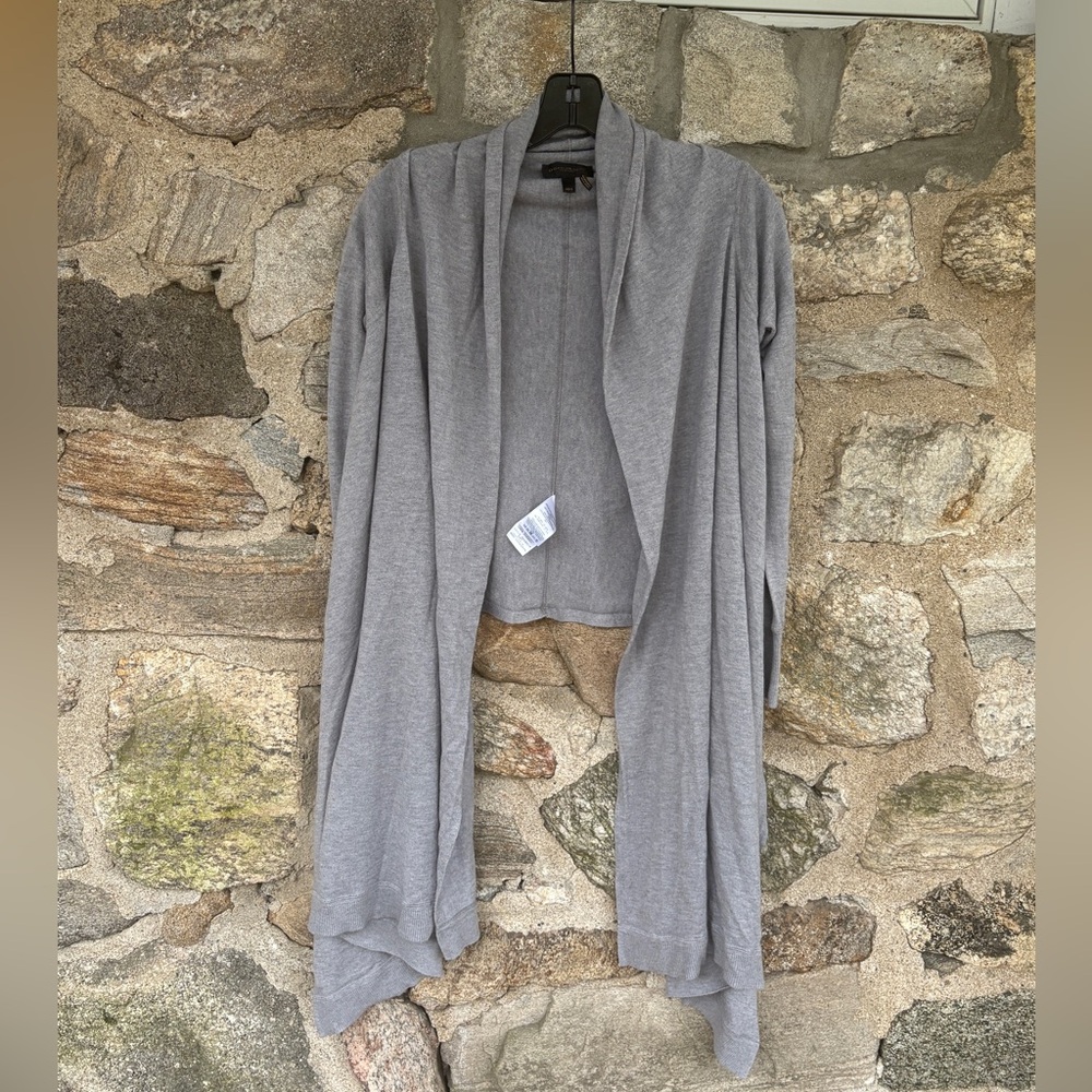 Donna Karan Wool/Silk Blend Waterfall Lightweight Cartigan